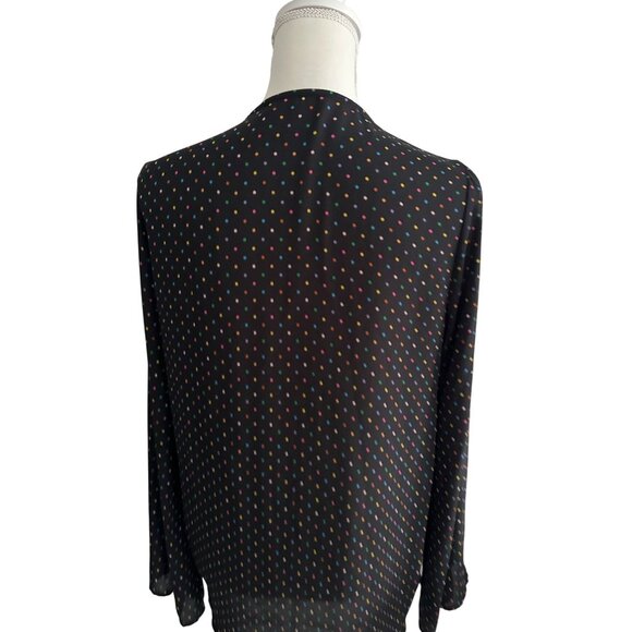 ANDREE BY UNIT Mulitcolor Polka Dot Long Sleeve Blouse Top Size Small - Picture 5 of 7